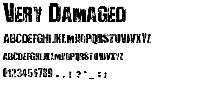 Very Damaged font